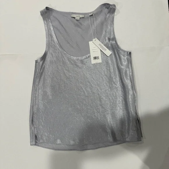 Vince Scoop-neck Satin Vest Top - Size XXS‎ - NEW With Tags. - Picture 4 of 14